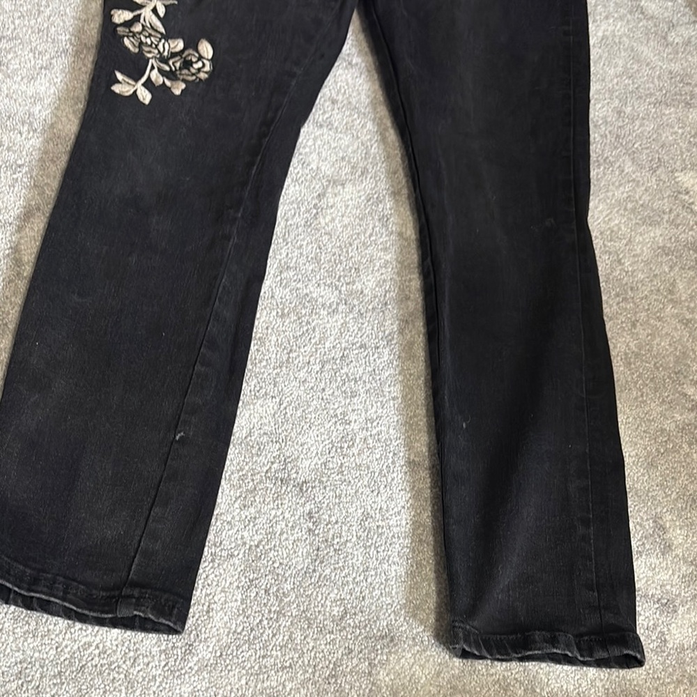 Buffalo David Bitton Black Straight Leg Jeans with Embroidery - Picture 2 of 7